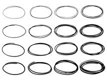 Sketch oval frames. Doodle ellipse, round hand drawn frame and circled doodles isolated vector set royalty free illustration Sketch oval frames. Doodle ellipse, round hand drawn frame and circled doodles isolated vector set royalty free illustration