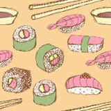 Sketch sushi rolls in vintage style vector illustration Sketch sushi rolls in vintage style vector illustration