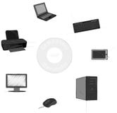Sketched computer and electronics icons. Sketched two colors computer and electronics icons royalty free illustration Sketched computer and electronics icons. Sketched two colors computer and electronics icons royalty free illustration