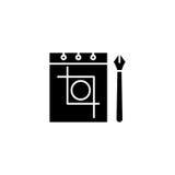 Sketching notebook black icon concept. Sketching notebook flat vector symbol, sign, illustration. royalty free illustration Sketching notebook black icon concept. Sketching notebook flat vector symbol, sign, illustration. royalty free illustration