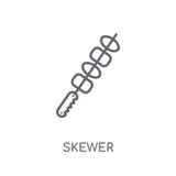 Skewer liniowa ikona Nowożytny konturu Skewer logo pojęcie na bielu ilustracji Skewer liniowa ikona Nowożytny konturu Skewer logo pojęcie na bielu ilustracji