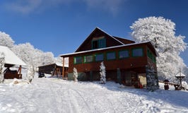 Ski Cabin In Beautiful Landscape In Alps Royalty Free Stock Photo Ski Cabin In Beautiful Landscape In Alps Royalty Free Stock Photo