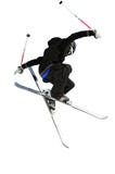 Ski jumper in black and white