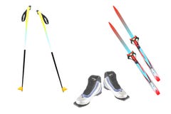 Ski Poles, Ski And Ski Boots Stock Photo