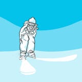 Skida på lutningar, blå serie stock illustrationer Skida på lutningar, blå serie stock illustrationer
