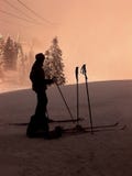 Skier Silhouette Stock Image