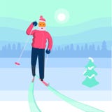 Skieur de vieil homme illustration libre de droits Skieur de vieil homme illustration libre de droits