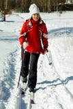 Skiing In The Forest Royalty Free Stock Photography