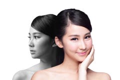Skin Care woman after and before