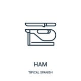 skinkasymbolsvektor från tipical spansk samling Tunn linje illustration för vektor för skinkaöversiktssymbol Linjärt symbol för b stock illustrationer skinkasymbolsvektor från tipical spansk samling Tunn linje illustration för vektor för skinkaöversiktssymbol Linjärt symbol för b stock illustrationer
