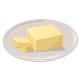Skivat margarinkvarter Stekhet ingredienssmörpinne royaltyfri illustrationer Skivat margarinkvarter Stekhet ingredienssmörpinne royaltyfri illustrationer
