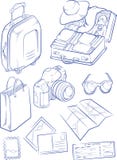 Skizze des Reise-Gegenstandes u. des Symbols lizenzfreie abbildung Skizze des Reise-Gegenstandes u. des Symbols lizenzfreie abbildung