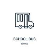 skolbusssymbolsvektor från skolasamling Tunn linje illustration för vektor för skolbussöversiktssymbol Linjärt symbol för bruk på stock illustrationer skolbusssymbolsvektor från skolasamling Tunn linje illustration för vektor för skolbussöversiktssymbol Linjärt symbol för bruk på stock illustrationer