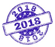 Skrapad texturerad skyddsremsa för 2018 stämpel vektor illustrationer Skrapad texturerad skyddsremsa för 2018 stämpel vektor illustrationer