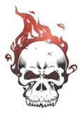 A skull burned by a fierce fire vector illustration A skull burned by a fierce fire vector illustration