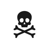 Skull and crossbones icon. Poison warning sign. Vector illustration