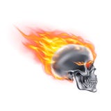 Skull with fire wings. stock vector. Illustration of flamy - 36146167