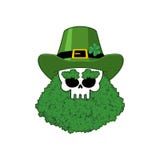 Skull of Leprechaun beard in Shamrock. Skeleton head. Holiday of Ireland. St.Patrick`s Day. Traditional Irish holiday stock illustration Skull of Leprechaun beard in Shamrock. Skeleton head. Holiday of Ireland. St.Patrick`s Day. Traditional Irish holiday stock illustration