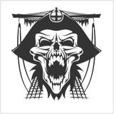 Skull pirate in hat Stock Photos Skull pirate in hat Stock Photos