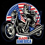 Skull ride an american flag painted motorcycle Stock Illustration Skull ride an american flag painted motorcycle Stock Illustration