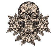 Skull and roses illustration royalty free illustration Skull and roses illustration royalty free illustration