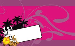 Skull summer hibiscus flowers background Stock Images Skull summer hibiscus flowers background Stock Images