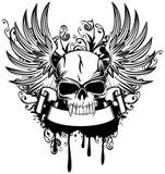 Punk Tattoo Style Skull With Wings Stock Vector - Illustration of ...