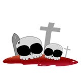 Skulls in the grave isolate royalty free illustration Skulls in the grave isolate royalty free illustration