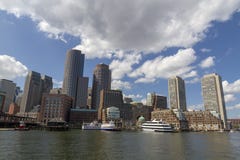 Skyline of Boston at dusk, Massachusetts royalty free stock photo Skyline of Boston at dusk, Massachusetts royalty free stock photo