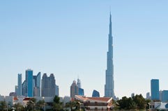 Skyline de Dubai imagens de stock royalty free Skyline de Dubai imagens de stock royalty free