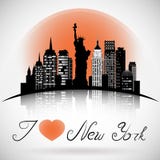 Skyline de New York City com reflexão Vetor do EPS 10 ilustração do vetor Skyline de New York City com reflexão Vetor do EPS 10 ilustração do vetor