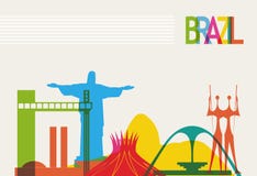 Skyline do turismo de Brasil ilustração do vetor Skyline do turismo de Brasil ilustração do vetor