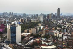 Skyline in Mexico City, Reforma aerial view at sunset time stock photography Skyline in Mexico City, Reforma aerial view at sunset time stock photography