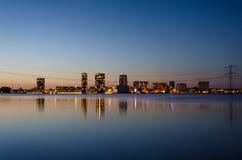 Skyline Of The Modern City Center Of Almere Stock Photo