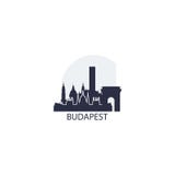 Skylinevektor-Logoillustration Budapest-Stadt kühle lizenzfreie abbildung Skylinevektor-Logoillustration Budapest-Stadt kühle lizenzfreie abbildung