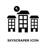 Skyskrapasymbolsvektor som isoleras på vit bakgrund, logoconcep stock illustrationer Skyskrapasymbolsvektor som isoleras på vit bakgrund, logoconcep stock illustrationer