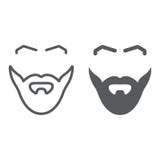 Skägg- och mustaschlinje och skårasymbol, barberare och frisyr, manligt hårtecken, vektordiagram, en linjär modell på a royaltyfri illustrationer Skägg- och mustaschlinje och skårasymbol, barberare och frisyr, manligt hårtecken, vektordiagram, en linjär modell på a royaltyfri illustrationer
