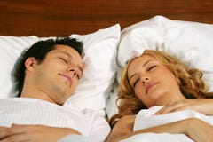 Sleeping young couple