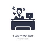 sleepy worker at work icon on white background. Simple element illustration from Business concept stock illustration sleepy worker at work icon on white background. Simple element illustration from Business concept stock illustration