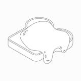 Slice of bread with honey icon, isometric 3d style vector illustration Slice of bread with honey icon, isometric 3d style vector illustration