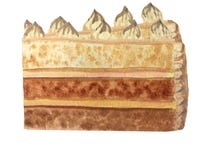A slice of chocolate cake with cream. vector illustration A slice of chocolate cake with cream. vector illustration