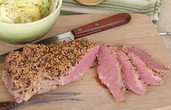 Sliced Corned Beef Stock Image