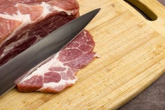 Sliced Raw Meat Pork Royalty Free Stock Photo