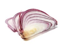 Sliced red onions on a white background isolated. Close-up. stock images Sliced red onions on a white background isolated. Close-up. stock images
