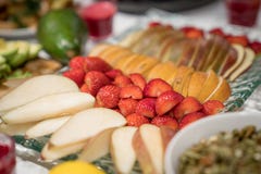 Sliced Strawberry Fruits With Pears Royalty Free Stock Photos Sliced Strawberry Fruits With Pears Royalty Free Stock Photos