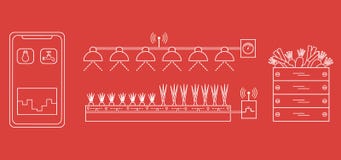 Slim landbouwbedrijf en landbouw Nieuwe technologieën vector illustratie Slim landbouwbedrijf en landbouw Nieuwe technologieën vector illustratie