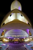 Slott av konsterna vid natt, Valencia, Spanien fotografering för bildbyråer Slott av konsterna vid natt, Valencia, Spanien fotografering för bildbyråer