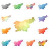 Slovenia geometric polygonal, mosaic style maps. Royalty Free Stock Photography Slovenia geometric polygonal, mosaic style maps. Royalty Free Stock Photography