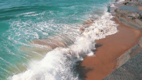 Slow motion Ocean Waves Breaking on Shore stock video Slow motion Ocean Waves Breaking on Shore stock video