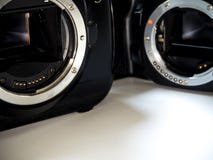 SLR camera body metal bayonet lens mount without lens stock photography SLR camera body metal bayonet lens mount without lens stock photography